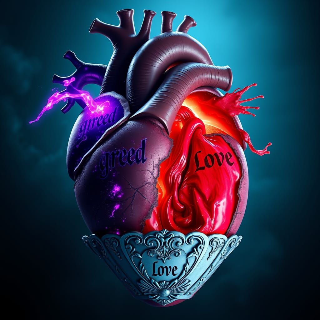 Colossal Heart: Greed vs Love in a Stunning 8K Matte Paintin...