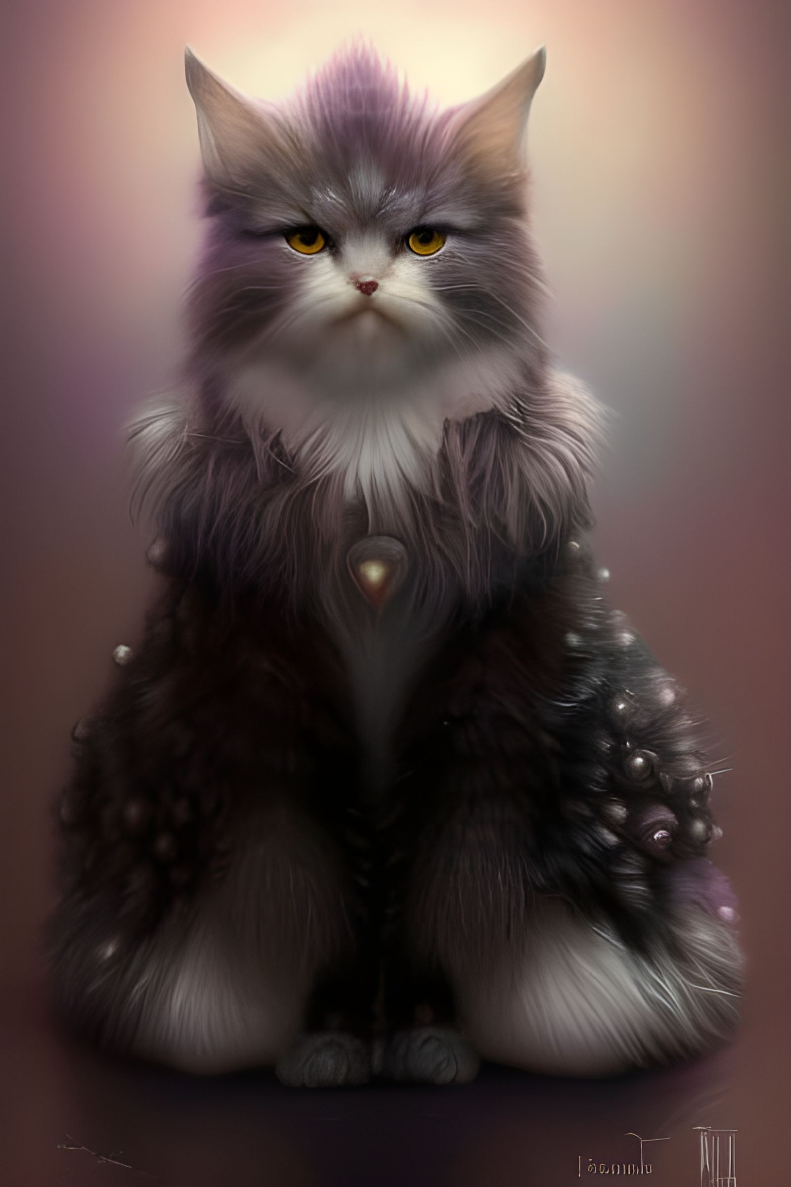 Cute Magical Creature with Pearlescent Filigree