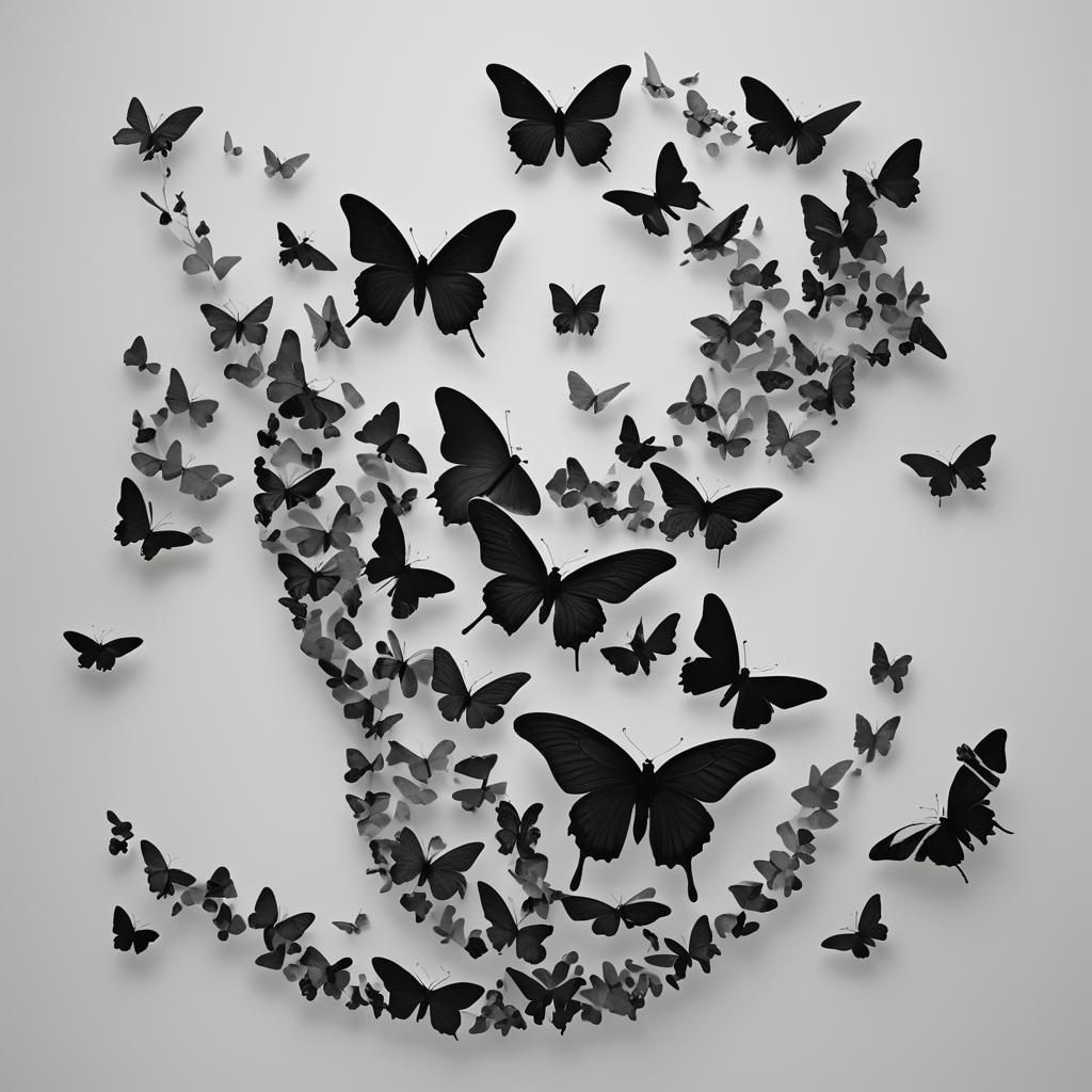 Butterfly Life Cycle in Stacked Silhouettes