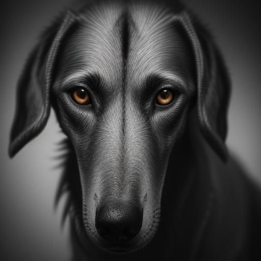 Hyperrealistic Lurcher Portrait in High Definition