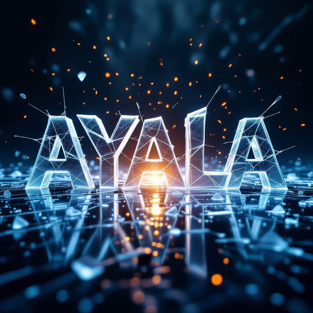 Ice Word "Ayala" Shattering in Chiaroscuro Light
