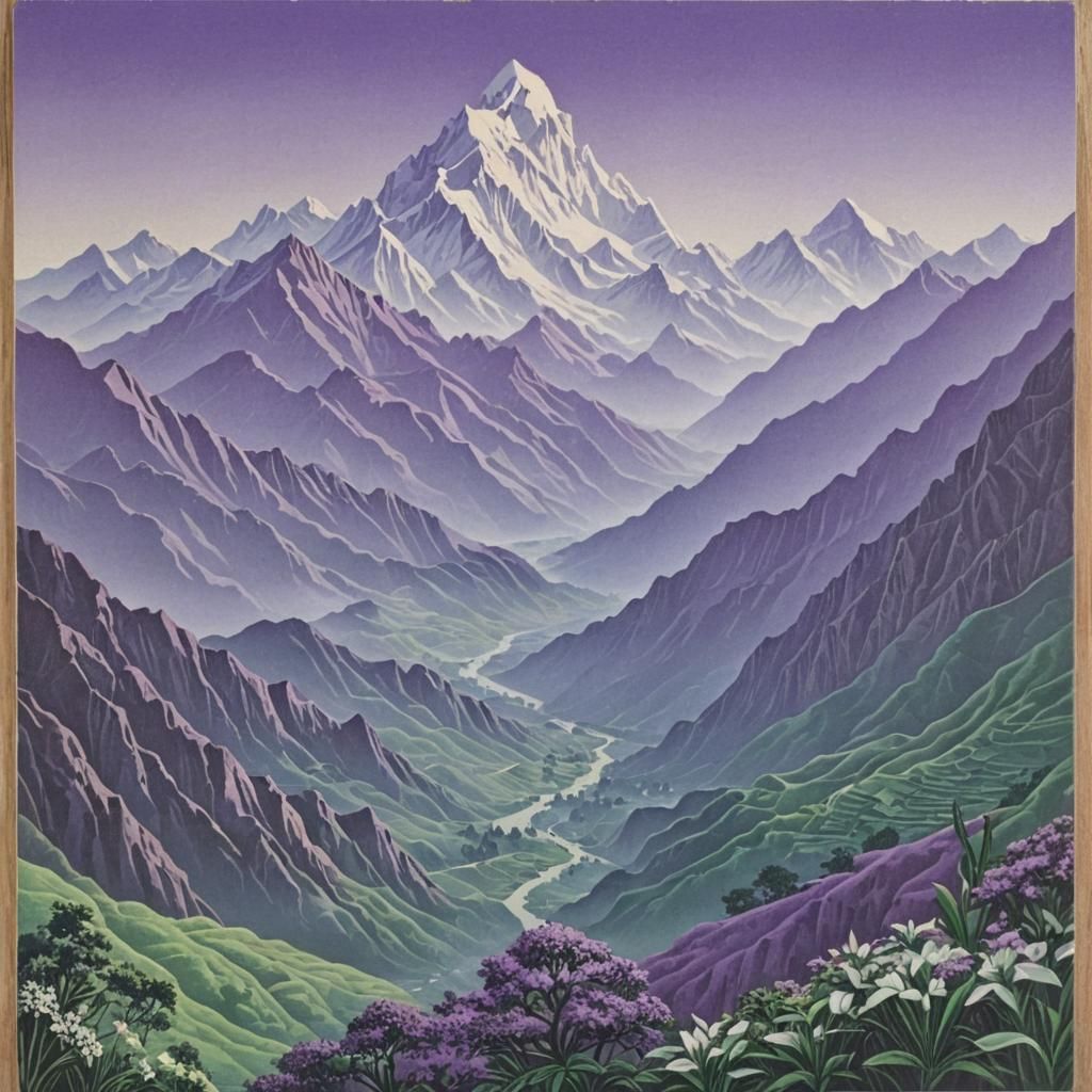 Tropical Valley in Snowy Himalayas: Surreal Landscape