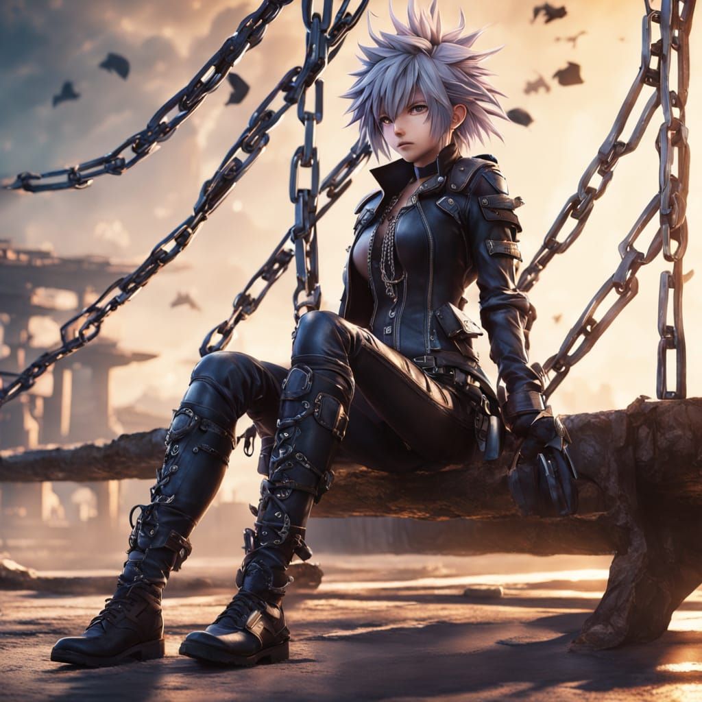 Female BNHA Villain OC in Spiked Leather Costume