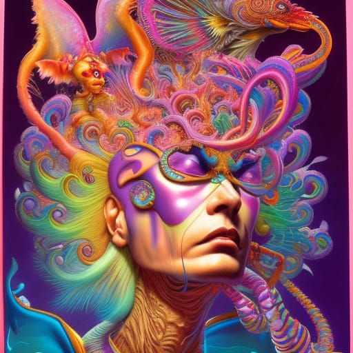 Psychedelic Fantasy Portrait of Albert Hoffmann