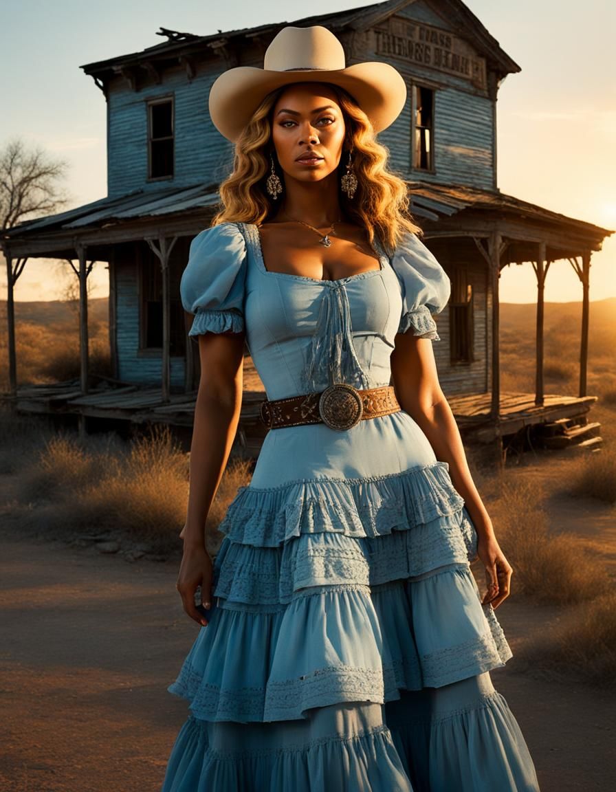 Beyoncé as Gunslinger Cowgirl in Western Movie Poster