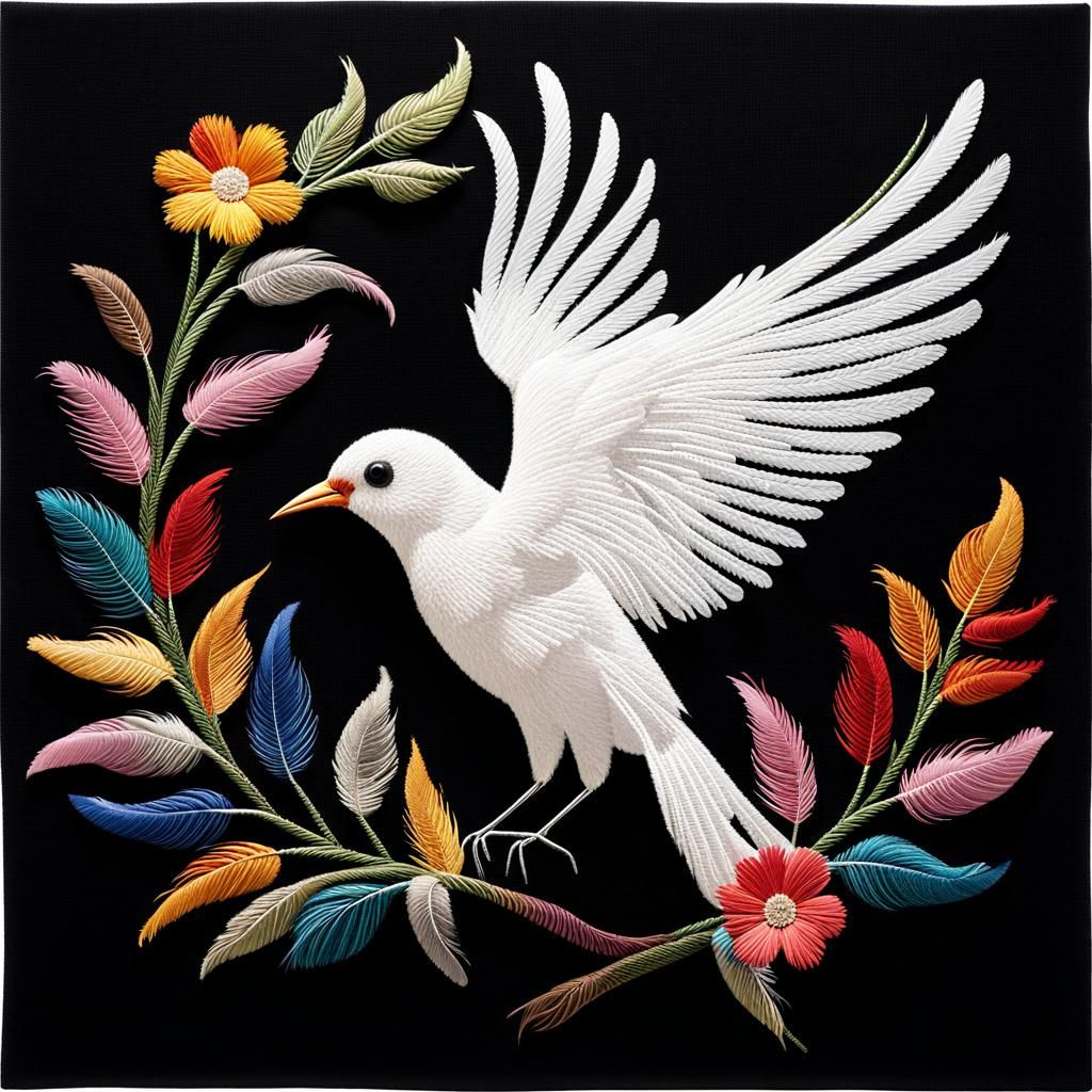 Embroidered Fairy Photogram in Steampunk Style