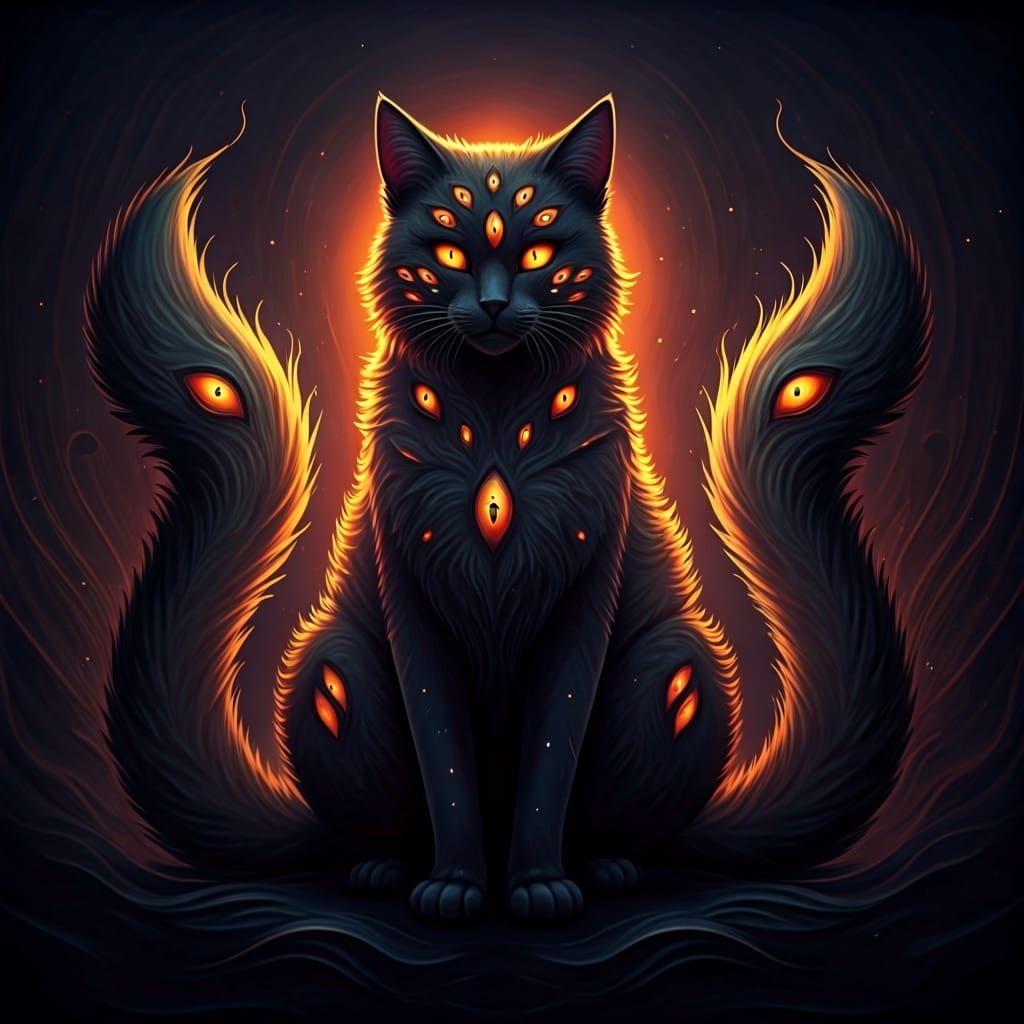 Eldritch Cat of Cosmic Sadness and Astral Energy