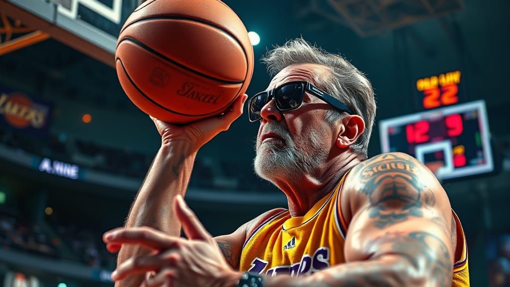 Jack Nicholson Plays Basketball: Digital Art Portrait