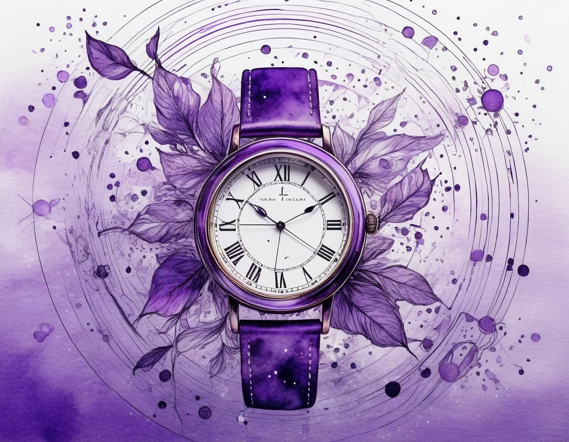 Antique Violet Watch in Surreal Abstract Style