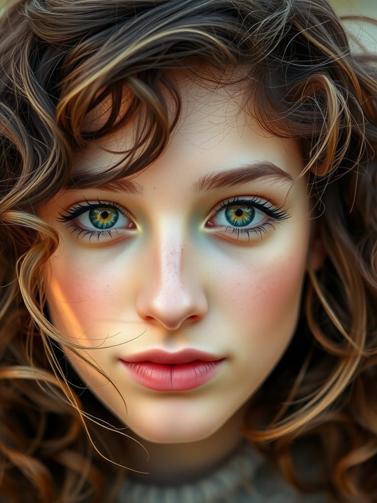 Ethereal Spring Goddess with Radiant Eyes