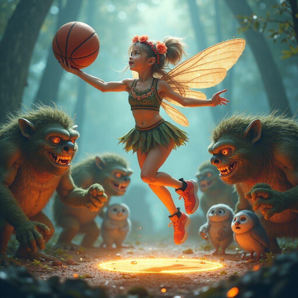 Fairy Slam Dunk on Enchanted Court