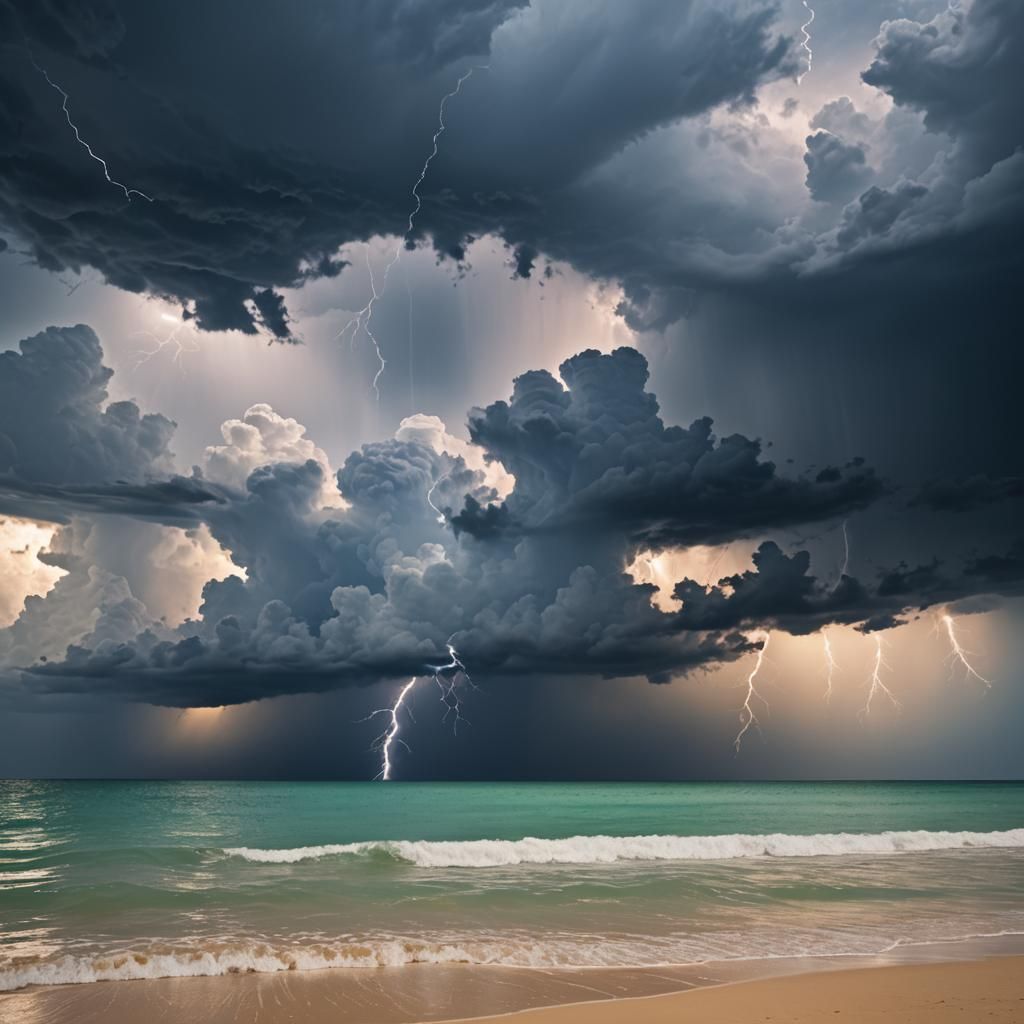 Tropical Beach Meets a Lightning Storm