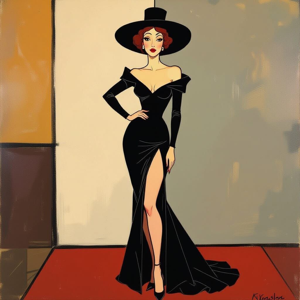 Expressionist Portrait of a Woman with Unique Features