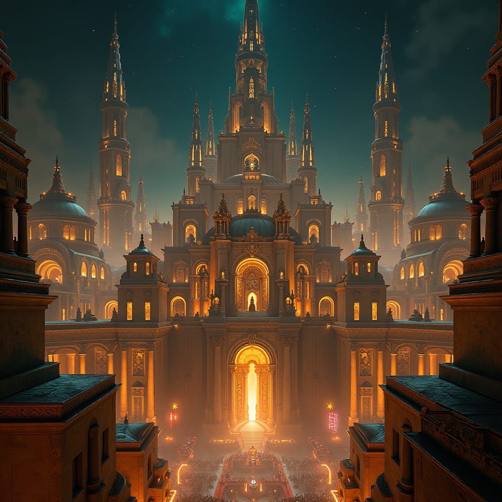 Futuristic Classical Metropolis in Digital Matte Painting