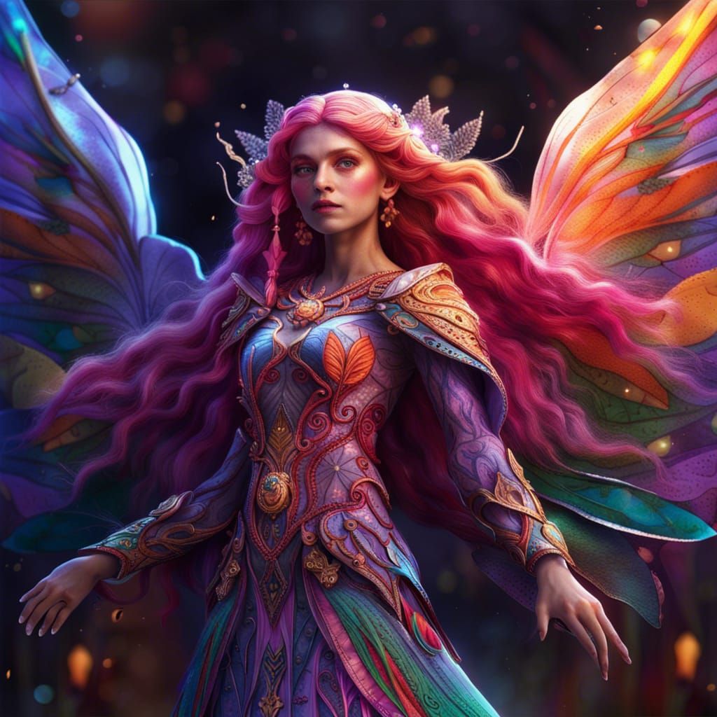 Fairy Queen in Intricate Dress: Fantasy Art
