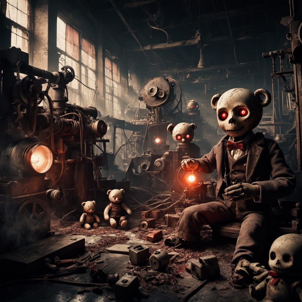 Surreal Abandoned Toy Factory in Creepy Low-Key Lighting