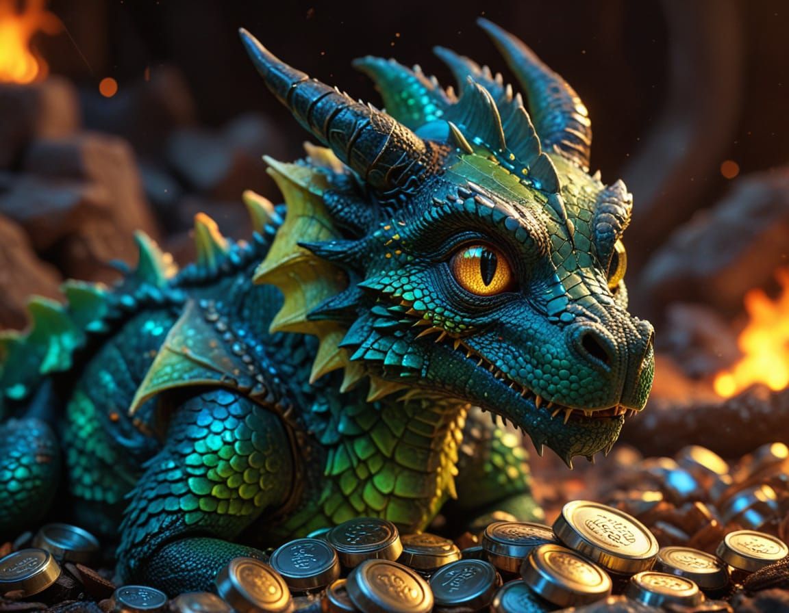 Cute Dragon with Puppy Dog Eyes Hiccups Fire