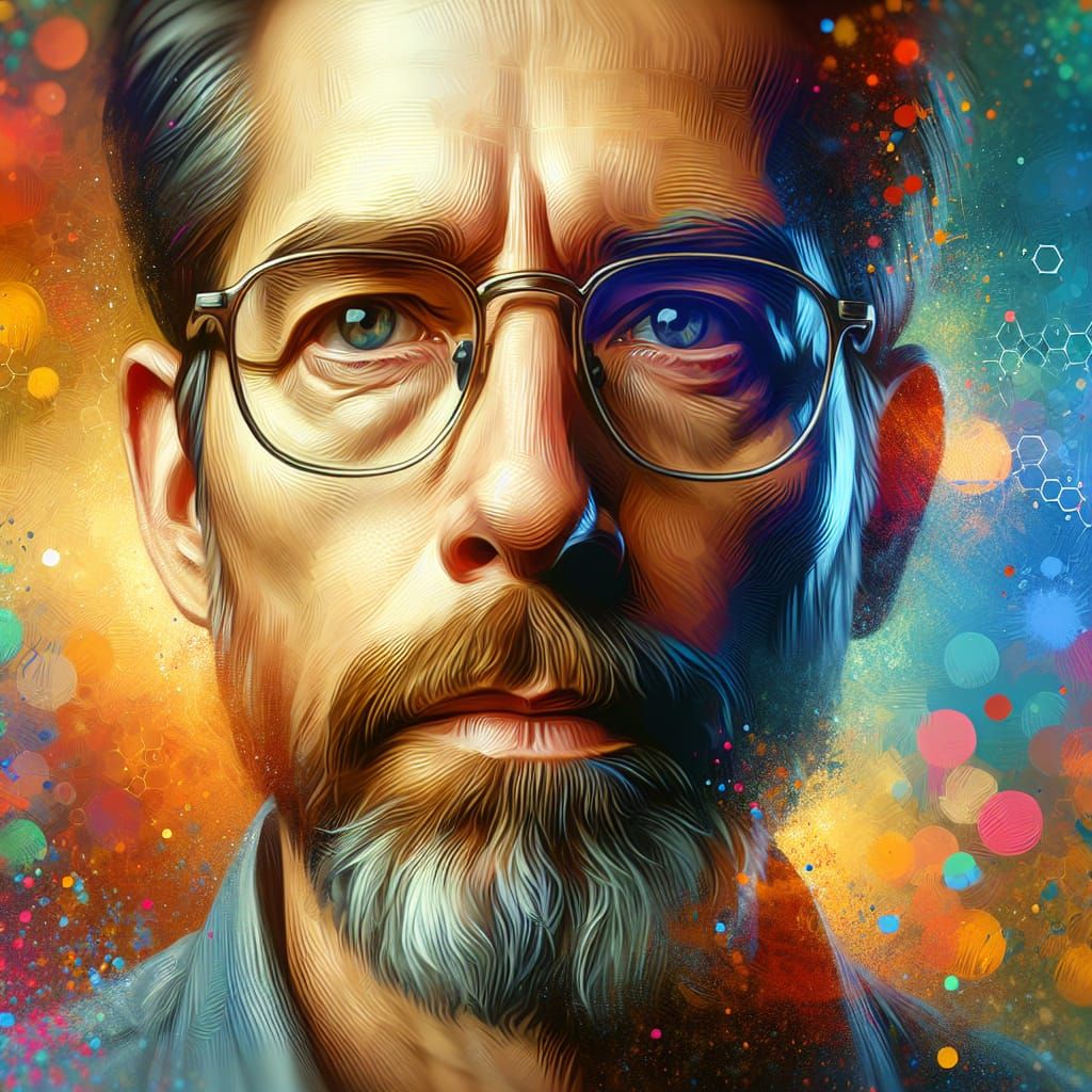 Middle-Aged Man in Hyperrealistic Concept Art Style