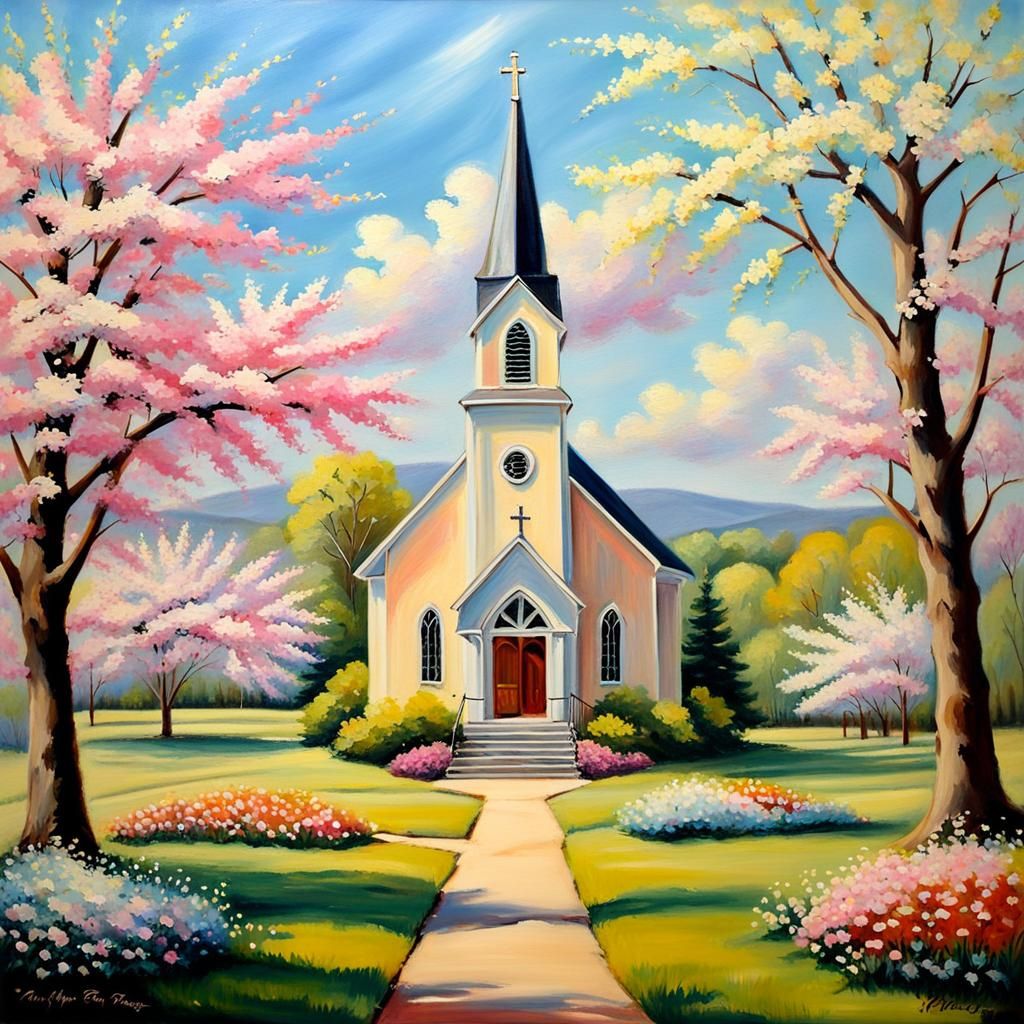 Picturesque Spring Picnic at Small Church