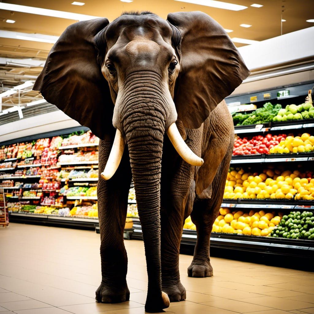 Elephant and Giraffe Supermarket Adventure