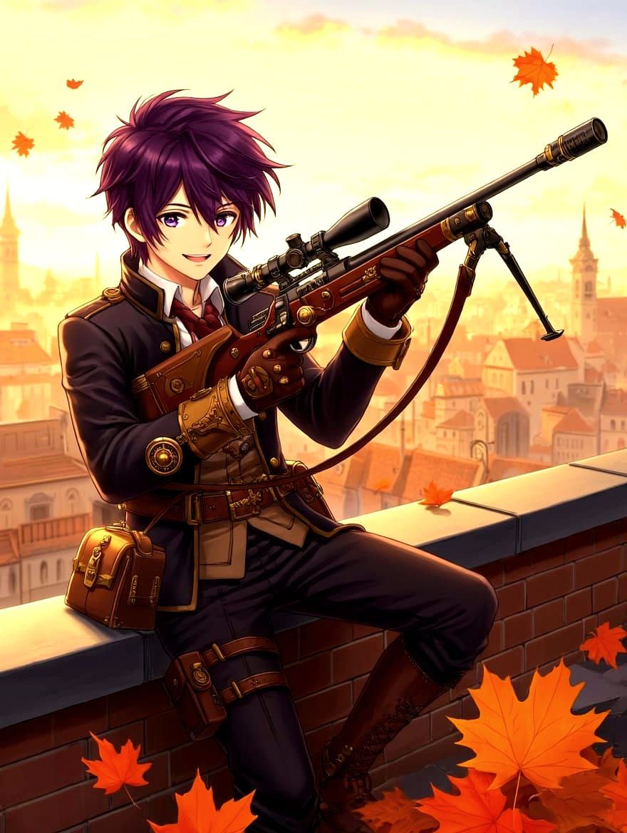 Steampunk City Sniper in Autumn Afternoon Attire