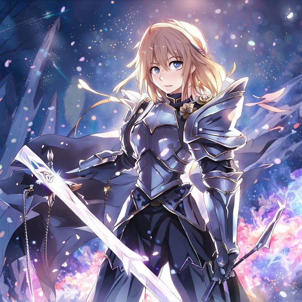 Anime Knight with Magical Sword