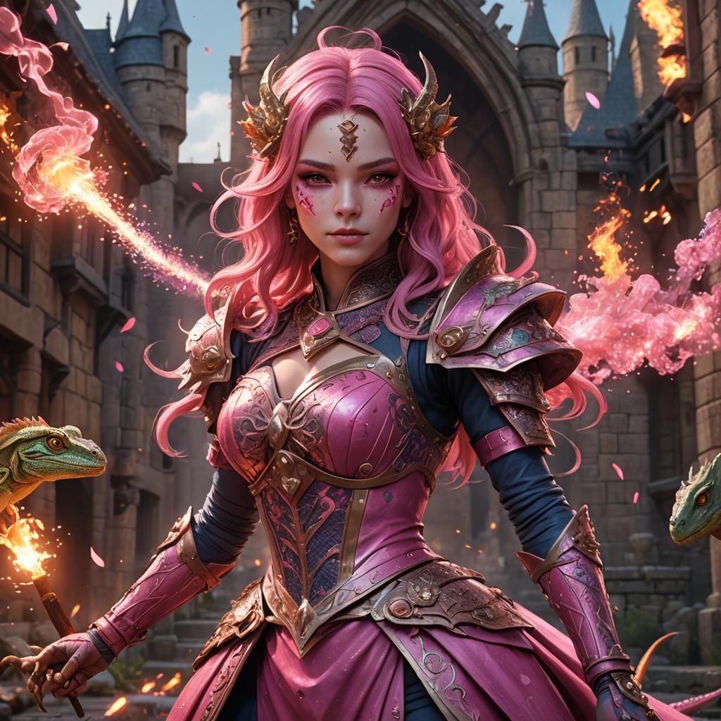 Medieval Lizard Girl: Detailed Fantasy Concept Art