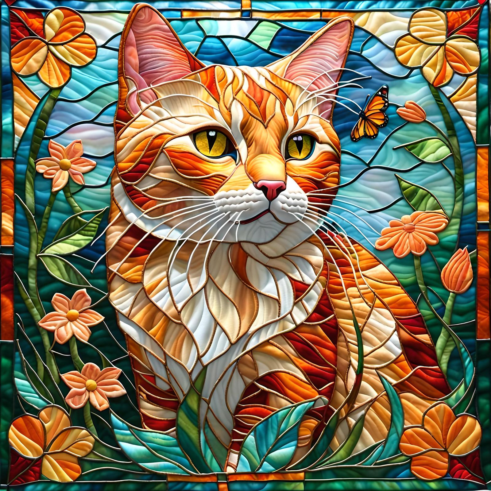 Quilted Stained Glass Tabby