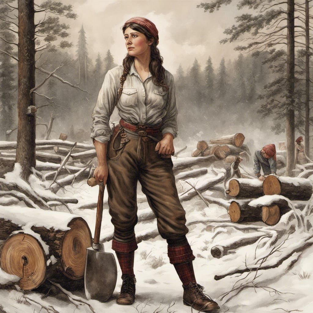 Enlightenment Era Female American Lumberjack