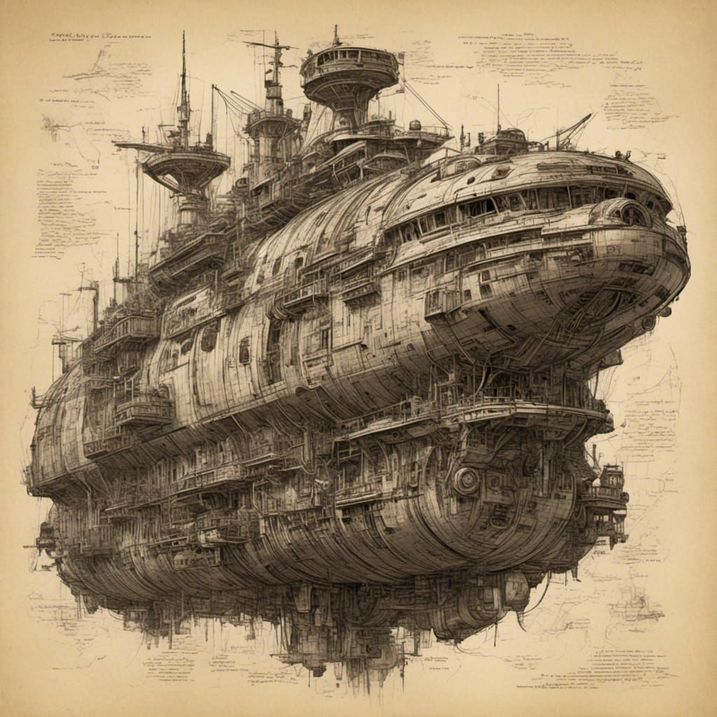 Galaxy Cruiser in Savant Sketch Style