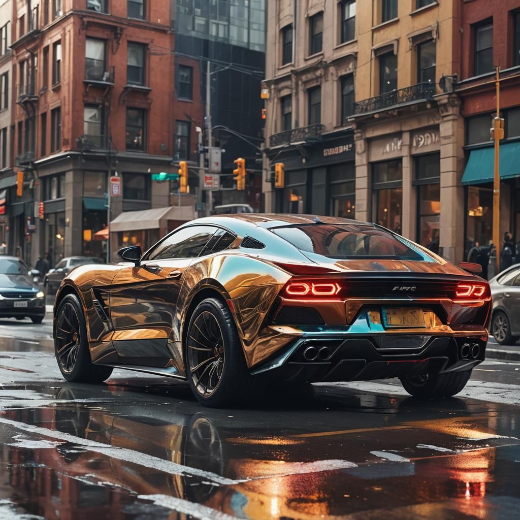 Futuristic Car Concept Art in Hyperrealistic Style