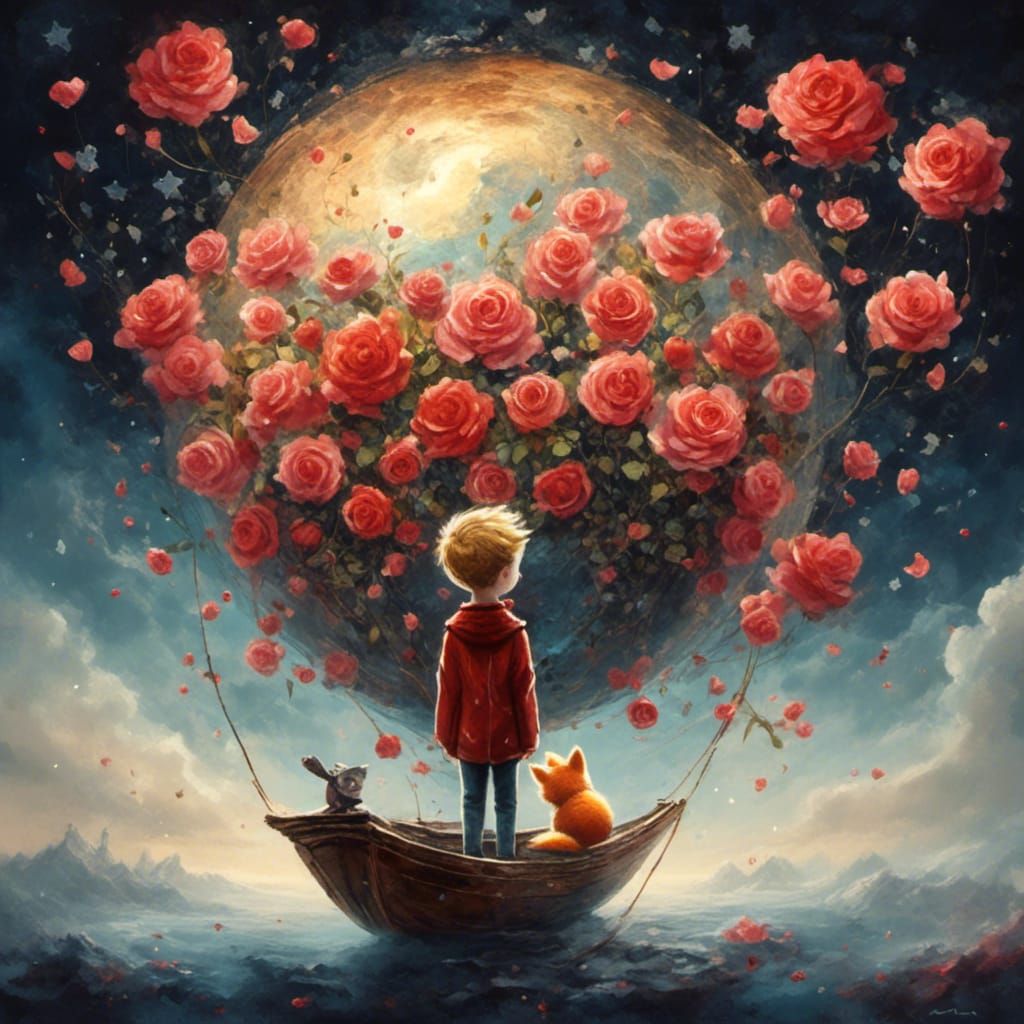 Little Prince's Gratitude: Gouache Painting