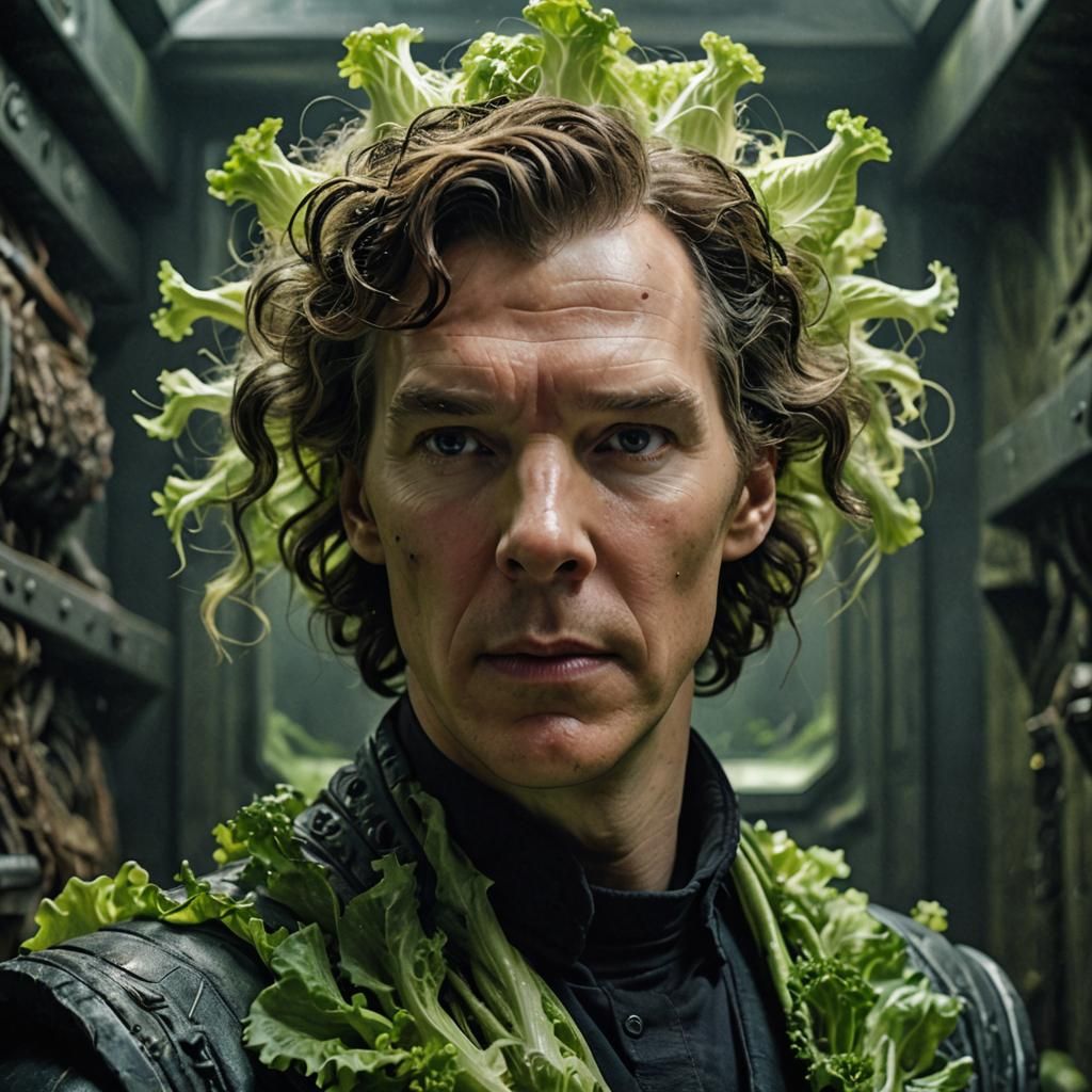 Lettuce Hair Portrait in Cinematic Style