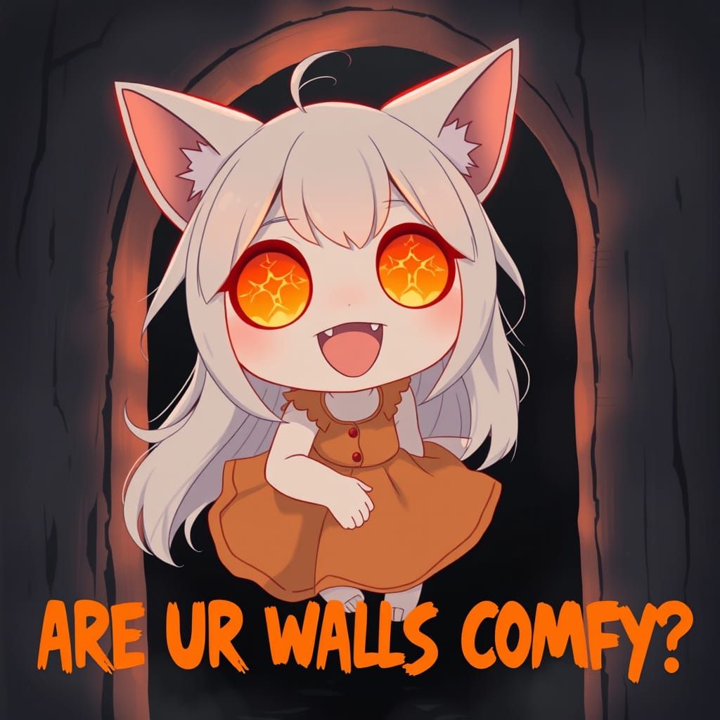 Anime Catgirl Ghost As Synthwave Art