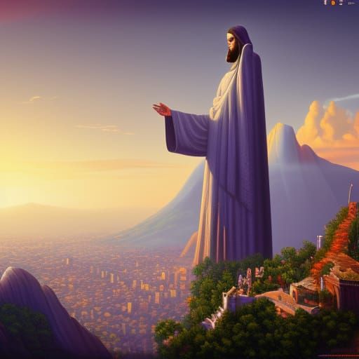 Detailed Matte Painting of Christ the Redeemer