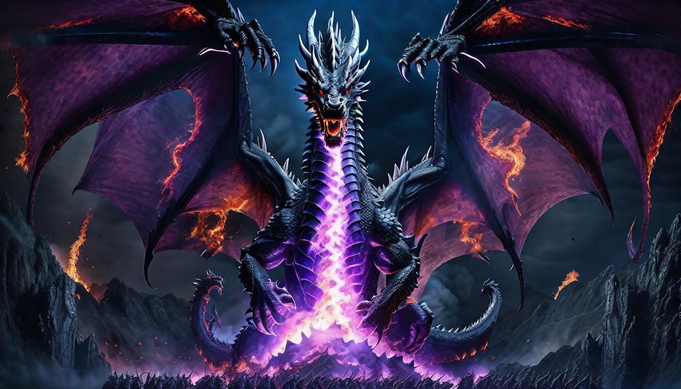 Black Dragon God Burns a Human Army