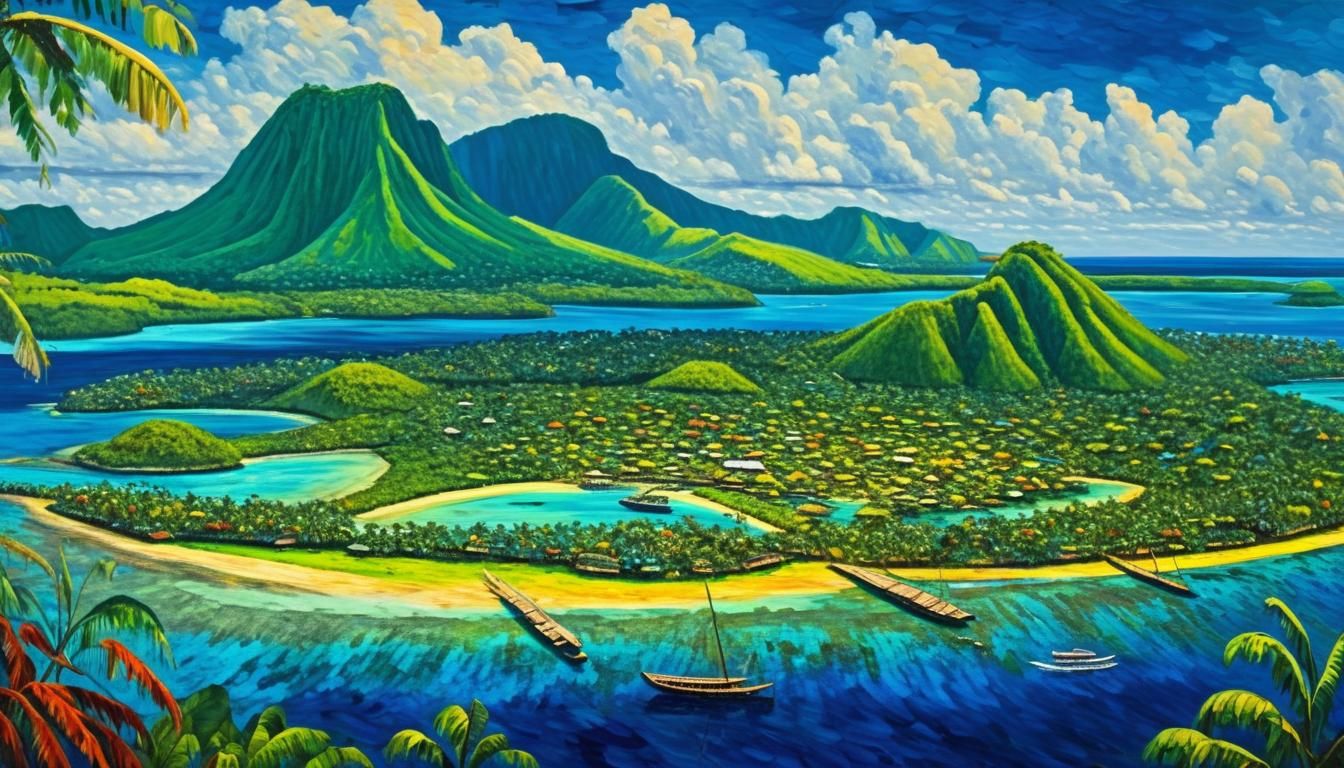 Vanuatu Island: A Post-Impressionistic Painting