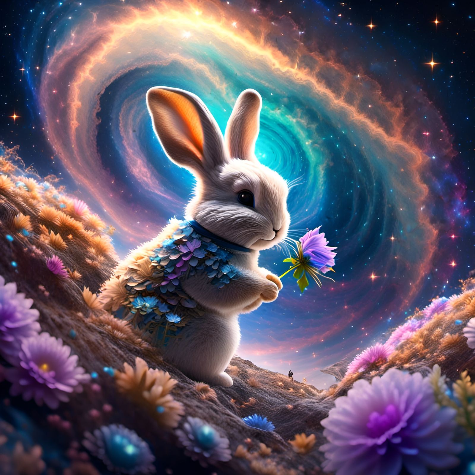 Peter Rabbit on Sci-Fi Planet in Nebula