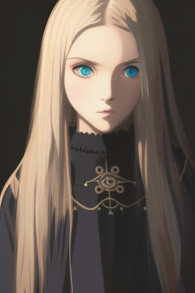 Anime Portrait of a Witch Girl in Ghibli Style