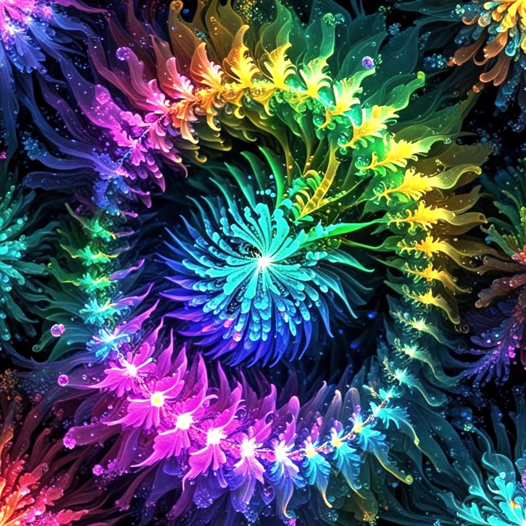 Colorful Tropical Fish Fractal Pattern