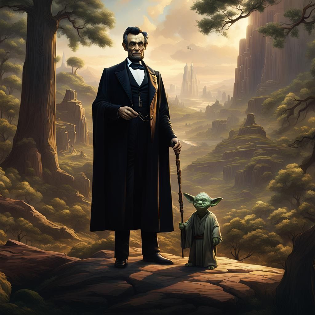 Abraham Lincoln is taught by Jedi master Yoda