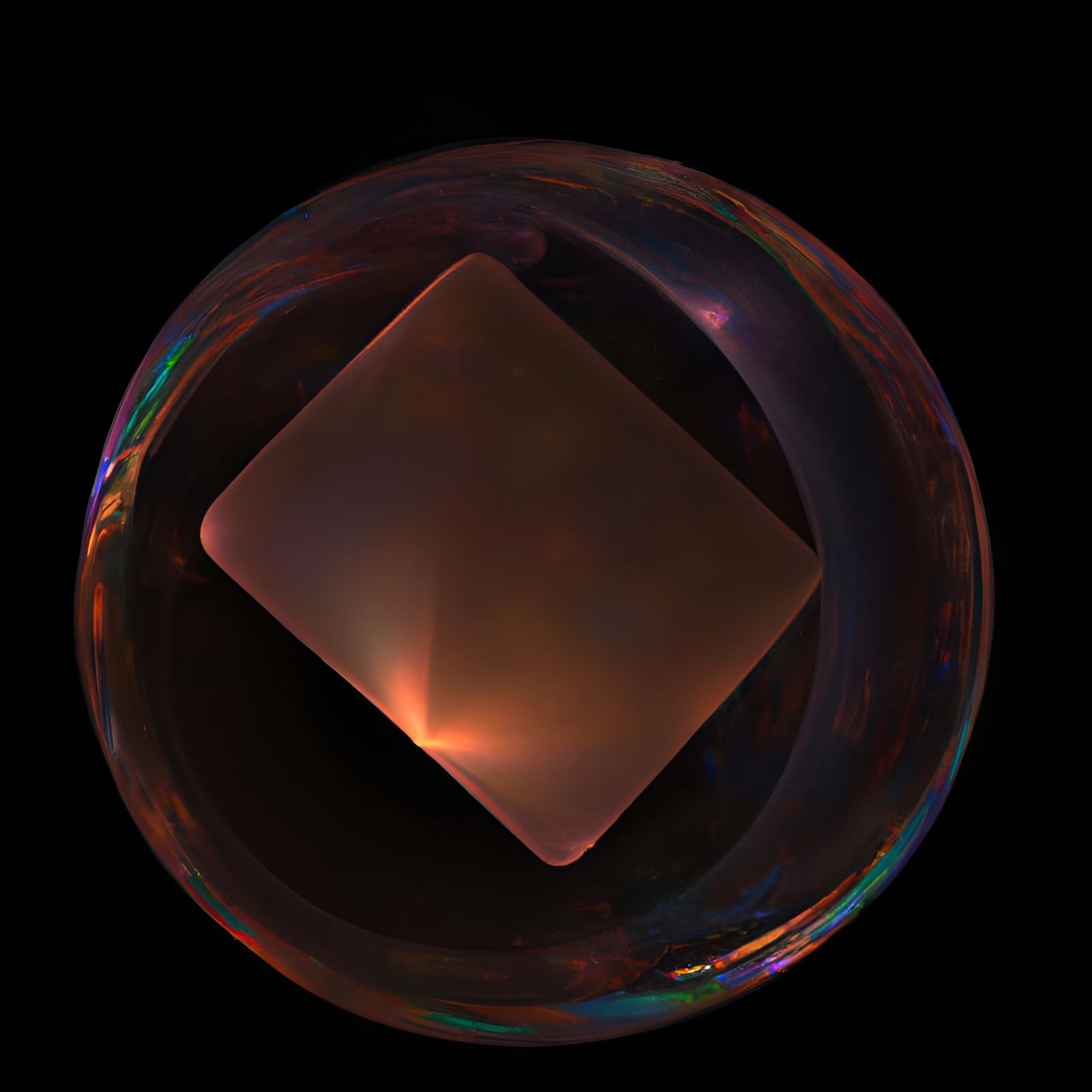 Abstract Geometric Art with Translucent Cubes