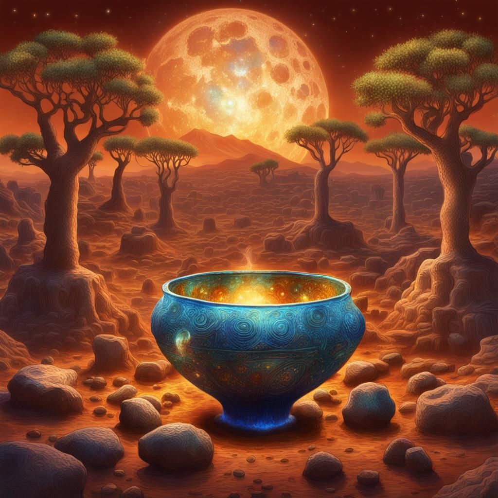 Cosmic Almond Trees Sprout from Ancient Pottery