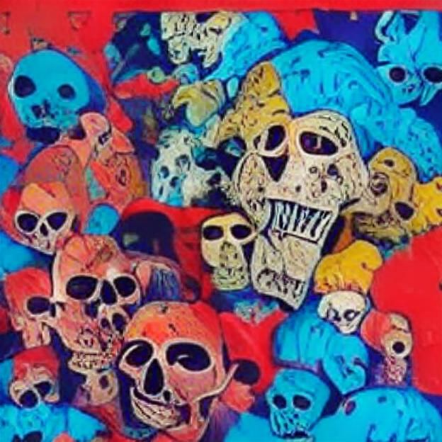 Photorealistic Image of Skulls