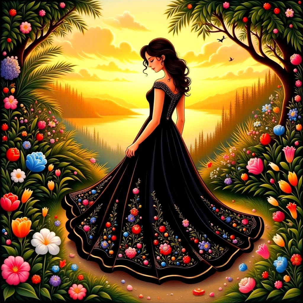 Vasilisa at Sunset in Impressionist Style