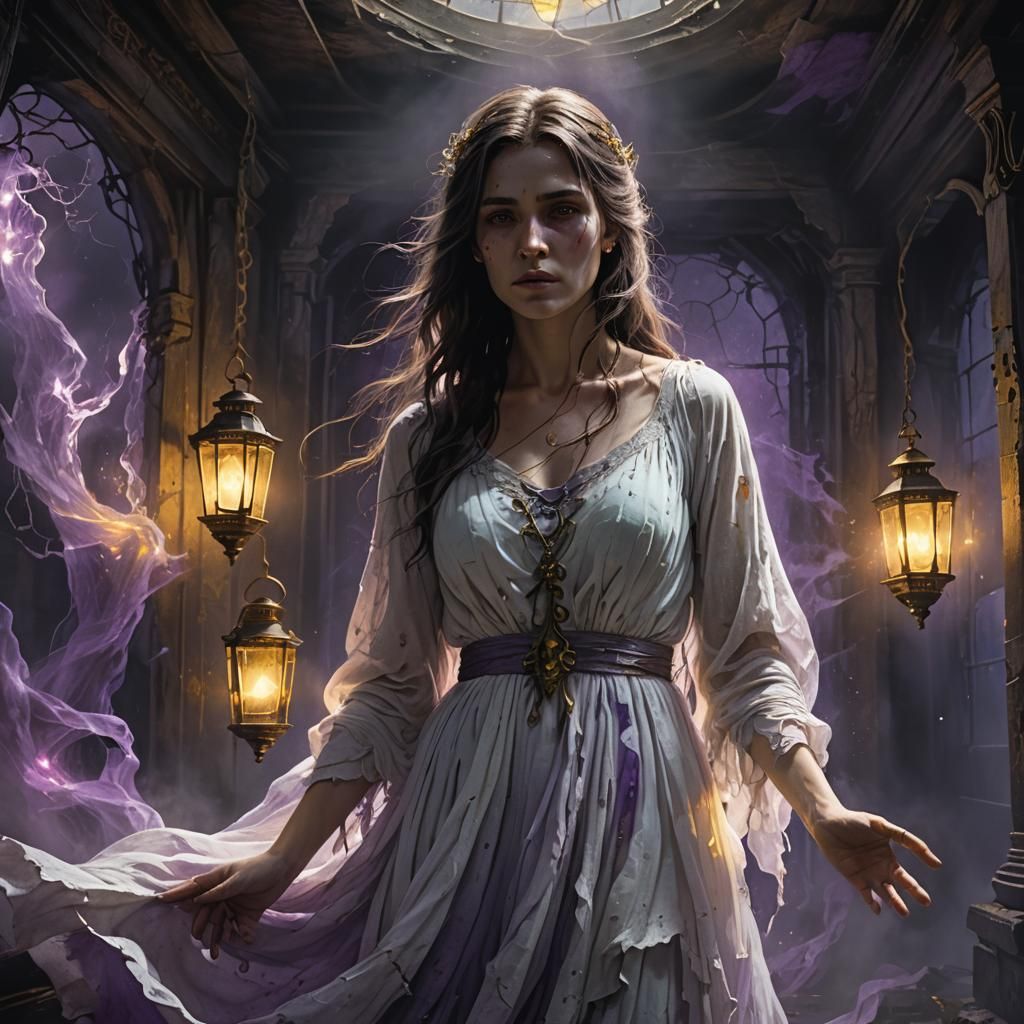 Ethereal Ghost in Mist: Dark Fantasy Digital Art