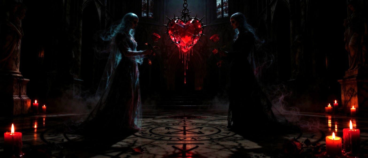 Gothic Cathedral Cursed Valentine Ritual in Baroque Horror S...