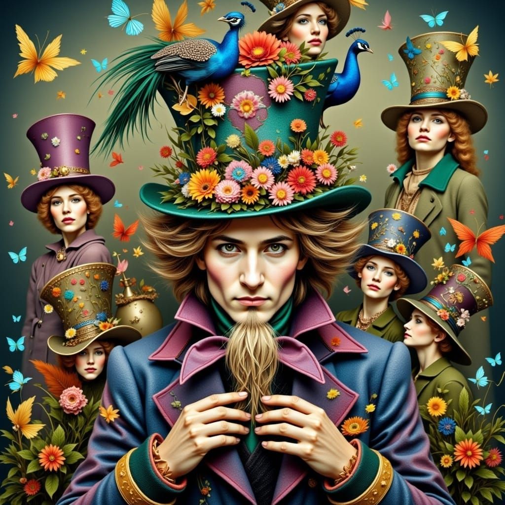 Mad Hatter's Extravagant Steampunk Portrait