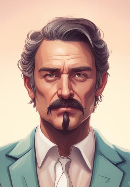 Man with Mustache in Tuxedo: Hyperdetailed Portrait