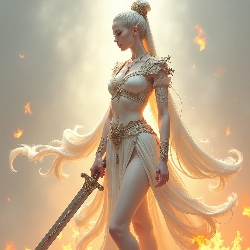 perfect body, feminine, woman, pale, detail, intricate, cost...